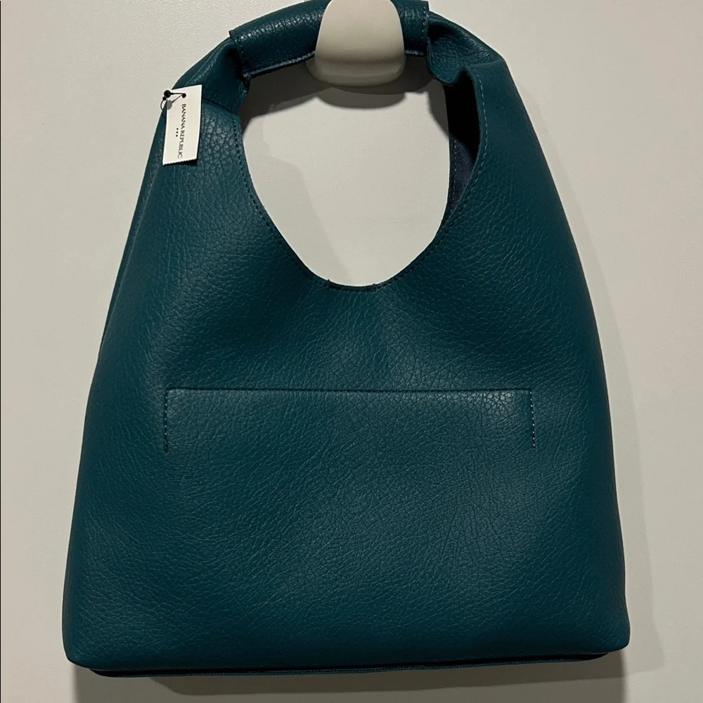 Banana Republic Teal Pebbled Leather Shoulder Bag - Picture 4 of 4